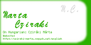 marta cziraki business card