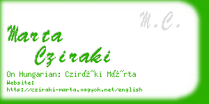 marta cziraki business card